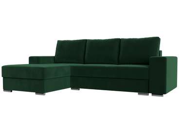 Угловой диван-кровать Дрезден зеленого цвета левый угол