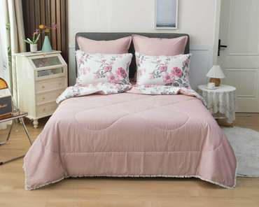 Комплект постельного белья Бернадетт №62 160х220 бело-розового цвета