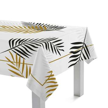 Скатерть Blanc Foliage 145x250 белого цвета