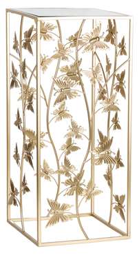 Подставка интерьерная L золотого цвета с зеркальной столешницей