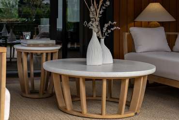 Журнальный стол Woodland бело-бежевого цвета