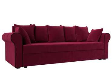 Прямой диван-кровать Рейн бордового цвета
