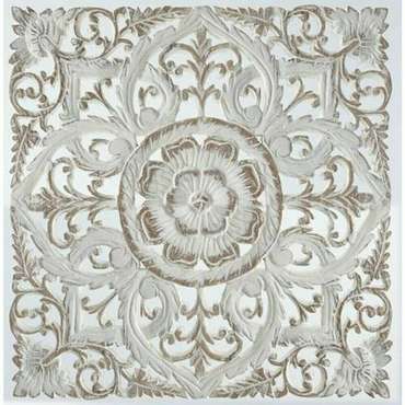 Настенный декор Белый Mandala Деревянный MDF (60 x 2 x 60 )