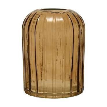 Декоративная ваза Рельеф из стекла коричневого цвета