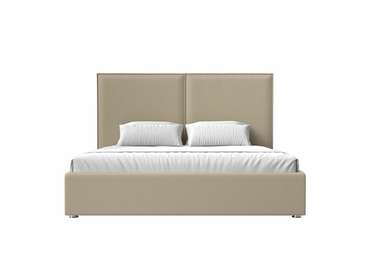 Кровать Аура 180х200 бежевого цвета с подъемным механизмом (экокожа)