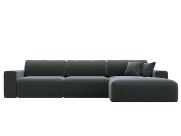 Угловой диван-кровать Лига 036 Классик Лонг темно-серого цвета правый угол