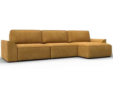 Угловой диван-кровать Лига-048 лонг желтого цвета