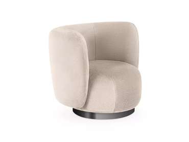 Кресло Lucca бежевого цвета с черным основанием 