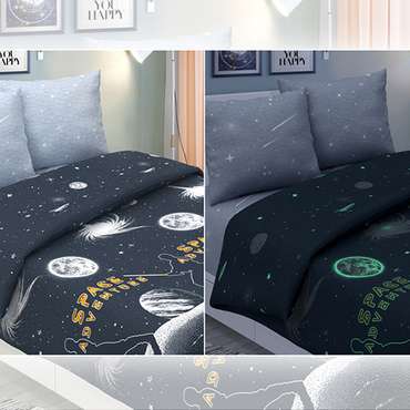 КПБ 'Insight' 2,0 спальный, поплин, 100% хлопок, пл. 118 гр./кв.м., 'Галактика'