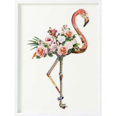 Картина в рамке Flamingo розового цвета