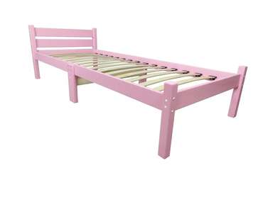 Кровать Компакт сосновая с ортопедическим основанием 90х190 розового цвета