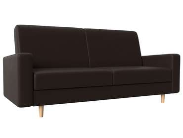 Прямой диван-кровать Бонн коричневого цвета (экокожа)