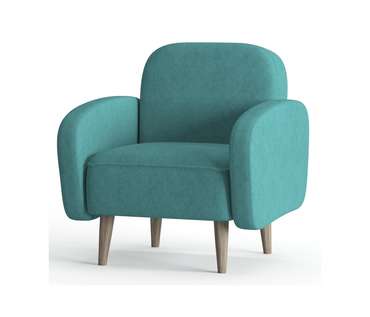 Кресло из вельвета Бризби бирюзового цвета