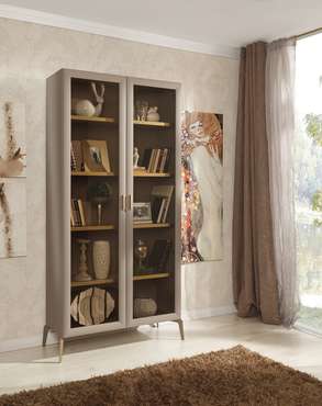 Книжный шкаф Dimare серо-бежевого цвета