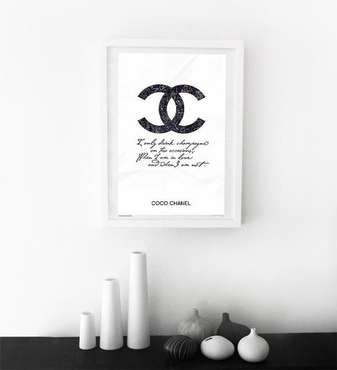 Постер "Drink champagne. Coco Chanel"; А4