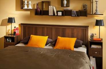 Кровать с ортопедическим основанием из дерева Sherlock 120х200 темно-коричневого цвета