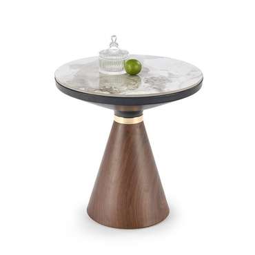 Стол журнальный Genesis S бело-коричневого цвета