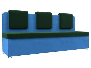 Кухонный прямой диван Маккон зелено-голубого цвета