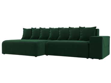 Угловой диван-кровать Кёльн зеленого цвета левый угол