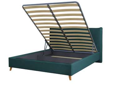 Кровать Kamizo 160х200 темно-зеленого цвета с подъемным механизмом