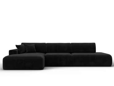 Угловой диван-кровать Лига 036 Модерн Лонг черного цвета левый угол