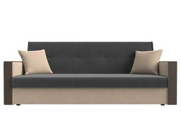 Прямой диван-кровать Валенсия серо-бежевого цвета