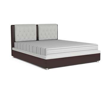 Кровать Космо 160х192 бело-коричневого цвета с подъемным механизмом