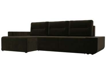 Угловой диван-ковать Чикаго коричневого цвета левый угол