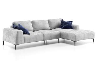 Угловой диван-кровать Cloud с оттоманкой серого цвета