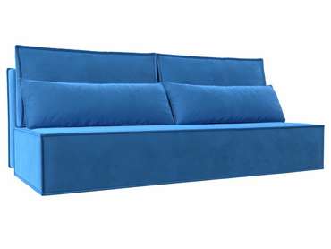 Прямой диван-кровать Фабио голубого цвета