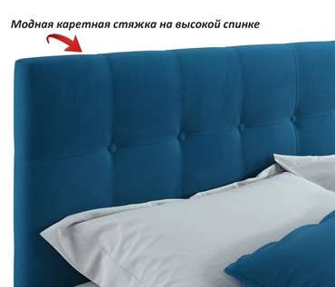 Кровать Selesta 140х200 синего цвета с матрасом