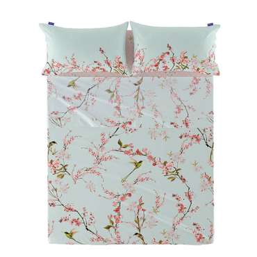 Простынь верхняя Chinoiserie 210x270 голубого цвета