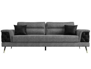  Прямой диван-кровать Лига 023 серо-черного цвета