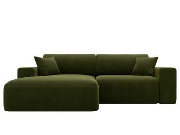 Угловой диван-кровать Лига 036 Классик зеленого цвета левый угол