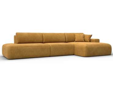 Угловой диван-кровать Лига 036 Модерн Лонг желтого цвета правый