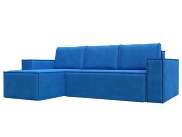 Угловой диван-кровать Куба голубого цвета левый угол