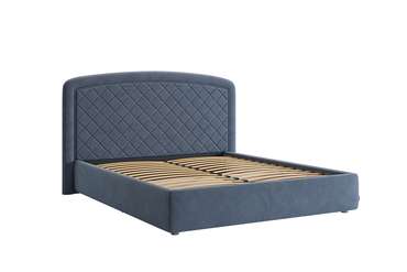 Кровать Сильва 2 160х200 темно-синего цвета без подъемного механизма