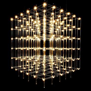 Люстра подвесная Cosmic Glass ячейка 15*15 см 75 x 100 x 75 хром