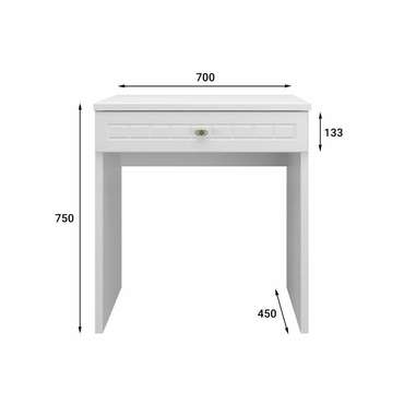 Гримерный столик Монблан M белого цвета с зеркалом