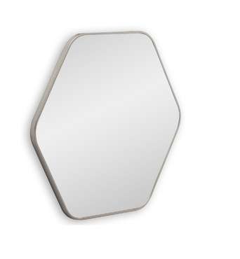Настенное зеркало Hexagon S в раме серебряного цвета