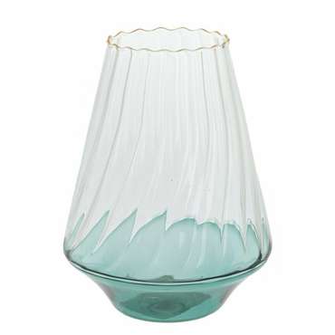 Стеклянная ваза голубого цвета