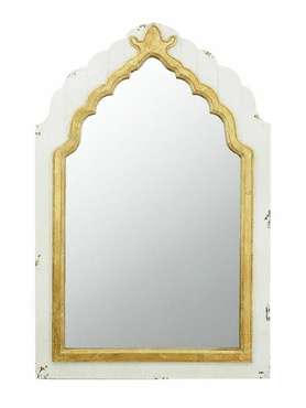 Настенное зеркало 60х91 бело-бежевого цвета