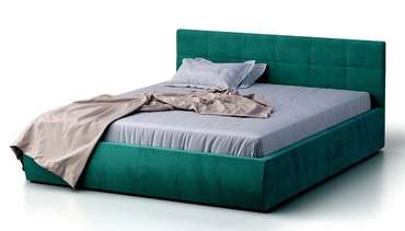 Кровать Венера-1 160х190 зеленого цвета с подъемным механизмом (велюр)