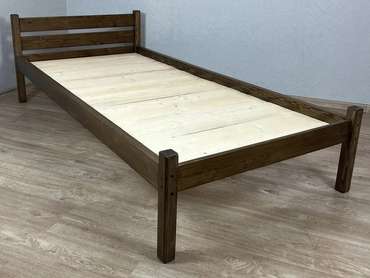 Кровать Классика сосновая сплошное основание 90х200 цвета темный дуб