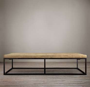 Кофейный столик Reclaimed french floorboard большой и широкий
