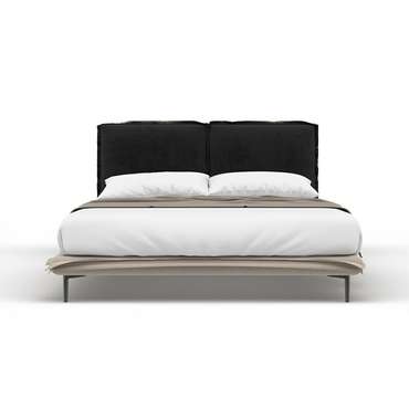 Кровать Frill 140х200 бежево-черного цвета без подъемного механизма