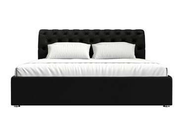 Кровать Сицилия 200х200 черного цвета с подъемным механизмом (экокожа)