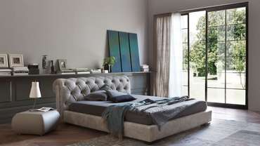 Кровать "Letto GM 22" с обивкой из экокожи или велюра 200х200 см