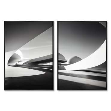Набор из двух репродукций картин Architecture, curves of large arches, 2024г.