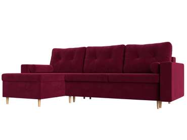 Угловой диван-кровать Белфаст бордового цвета левый угол